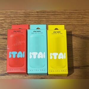Starface Star Lip Balms Set of 3 punch bowl, magic mint, unscented